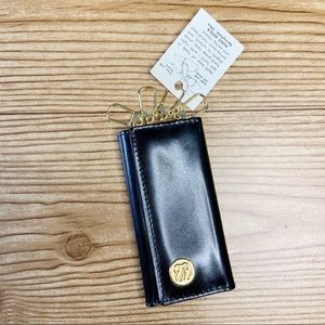 NWT Vintage Bosca Leather 4 Key Tri Fold Holder